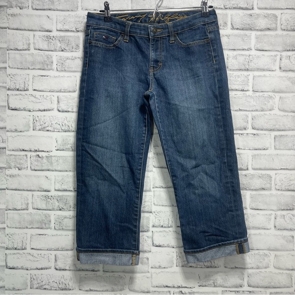 Tommy Hilfiger Low Rise Cuffed Crop Jeans 4 - Picture 1 of 8